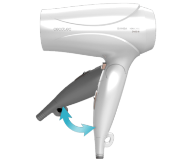 SECADOR DE CABELO CECOTEC - BAMBA IONICARE TRAVELWHITE