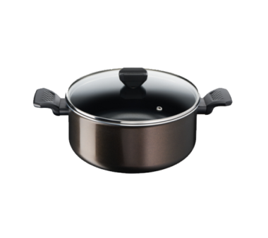 TACHO TEFAL EASY COOK & CLEAN 24CM + TAMPA VIDRO - B5544602