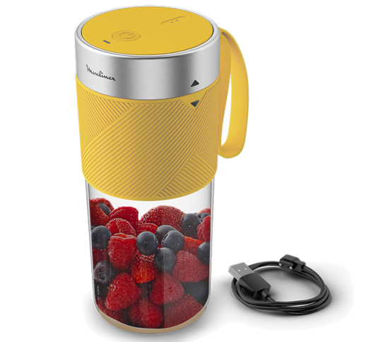 LIQUIDIFICADORA MOULINEX LIGHT MIX ON THE GO YELLOW - LM1C0210