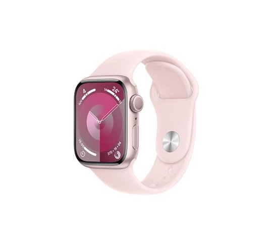 Apple Watch 9 Alu Case Pink 41mm sports band Light Pink S/M EU